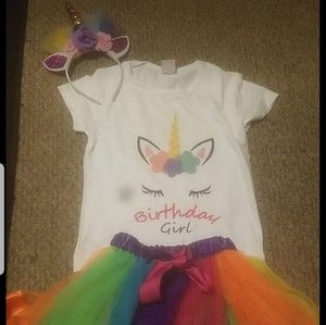 Unicorn birthday outfit brand new